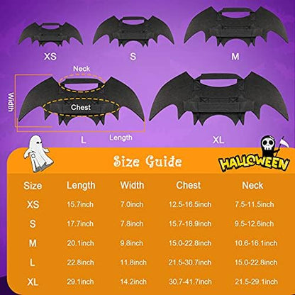 Rypet Dog Bat Costume, Cat Bat Wings Halloween Pet Costume Cosplay Party S