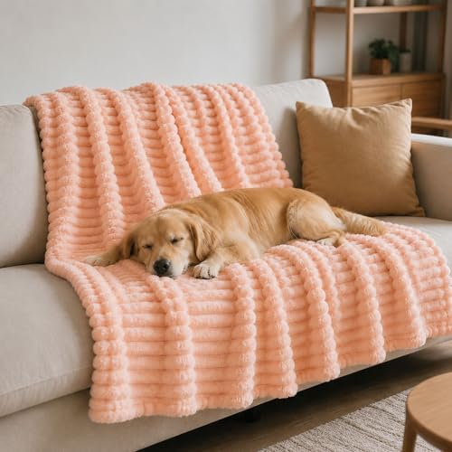 Emotional Support Blanket for Dogs, Yellow Dog Blanket (Orange,59x79in)