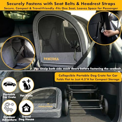PAWZIDEA 3-in-1 Large Dog Stroller with Detachable Carrier, 45% Extra Tall