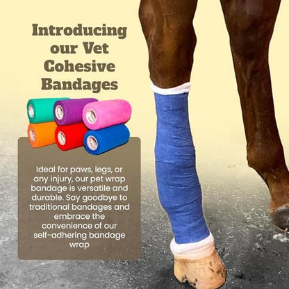 3 Inch Self Adhesive Bandage Wrap - Self-Sticking Vet Wrap - Brown, 24 Pack