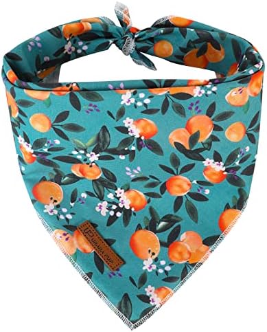 Summer Dog Bandana, Comfortable Cotton Triangle Bid Scarf for Puppy Small Dog, Washable Pet Kerchief for Girl Boy Dogs or Cats, Peach Dogs Bandanas, Cute Classic Puppy Bid Scarf, Green