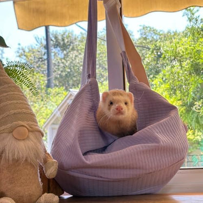 Ferret Sling Carrier, Front Backpack for Ferret Rabbit Puppy Kitten(Purple)