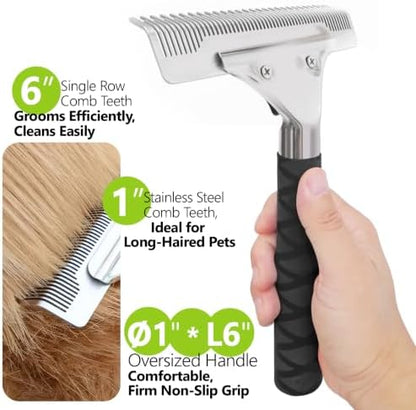 Dog Grooming Brush for Shedding – Undercoat Rake Dematting Comb
