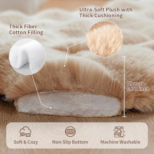 SOMAHE Plush Dog Bed Mat, Machine Washable, Large 35x27 Latte Coffee