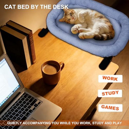 Cat Desk Bed&Cat Hammock for Desk and Bedside,90°Rotating&Height Adjustable