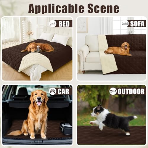 Smiry Waterproof Dog Bed Cover, Reversible Pet Blanket for Sofa Couch