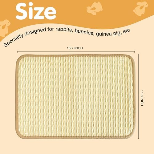Rabbit Scratching Pad, 2PCS Natural Sisal Bunny Mat,16x12in | Bunny Toys, Rabbit Toys, Rabbit Chewing Mat, Rabbit Bedding, Sisal Mats for Bunnies, Bunny Nail Scratch Pads