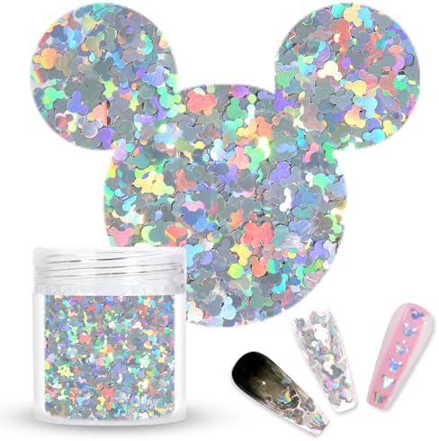 Laza 2g Chunky Glitter Mickey Mouse Shaped Confetti Nail Charms