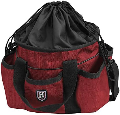 Harrison Howard Premium Multipurpose Durable Horse Grooming Organizer Bag Cleaning Supply Tote Bag-Ruby Red