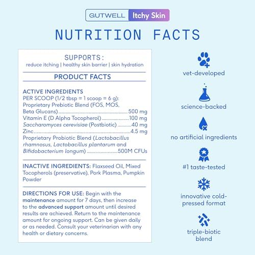 Native Pet Itchy Skin - Dog Itching Skin Relief - Vet-Formulated Gut-Skin Support, Seasonal Allergies, Healthy Skin Barrier - 120 Scoops