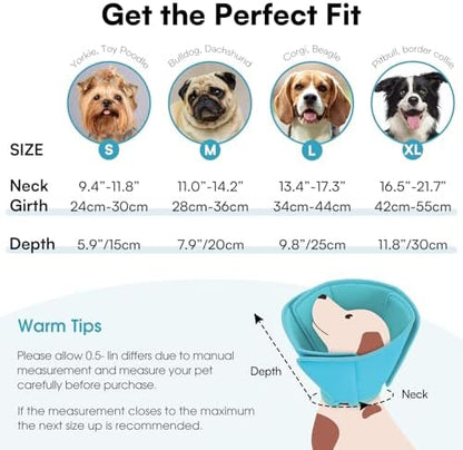 Queenmore Soft Dog Cone Collar, Comfortable Cones for Small Dogs/Cat