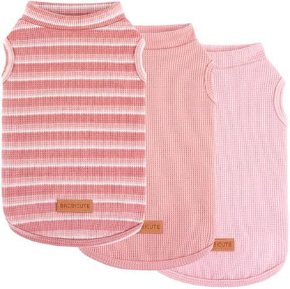 3Pack Dog Shirts Lightweight Waffle Dog Shirt for Small Dogs Sleeveless Dog Shirt for Small Medium Boy Girl Dogs Cozy & Breathable Pet Vest