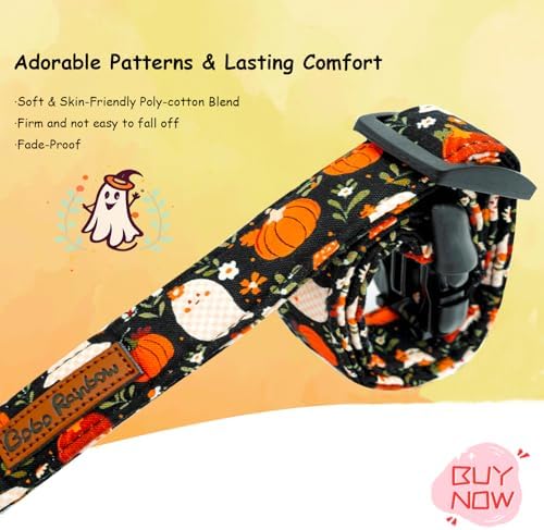 Halloween Fall Pumpkin Ghost Print Dog Collar for Medium Dogs