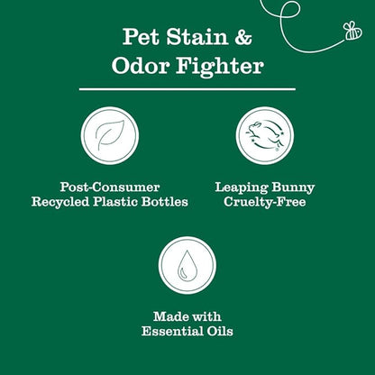 Mrs. MEYER'S Clean Day Cat Care Kit, includes Cat Deodorizing Spritz - White Peach and Pet Stain & Odor Fighter - Coconut Leaf