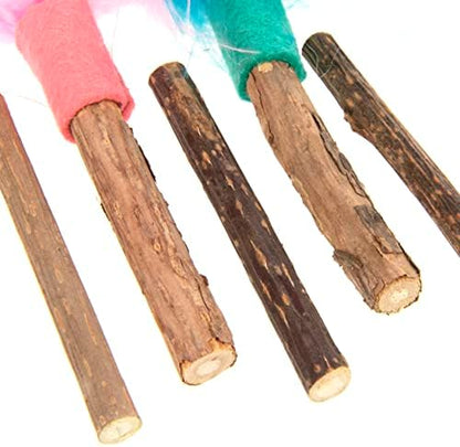 SmartyKat (5 Count) Silly Silver Stix Natural Silvervine Cat Toys - Blue/Pink, One Size