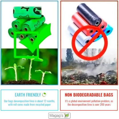 Eco-Friendly Dog Waste Solution - 240 Count Biodegradable Leakproof Dog Poop Bags with Free Dispenser & Lavender Scent
