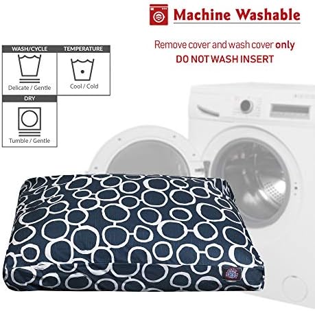 Majestic Pet Rectangular Dog Bed, Small, 27x20x4 in, Washable, Navy Blue