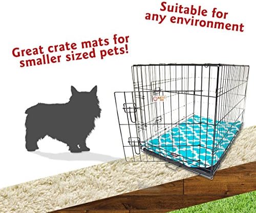 24" Trellis Teal Blue Crate Dog Bed Mat By Majestic Pet Products