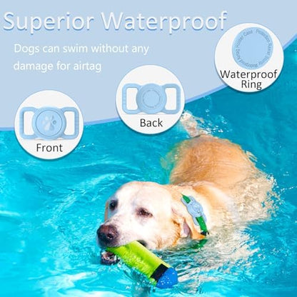 Waterproof Airtag Holder for Dog Collar, Light Blue, 1 Pack