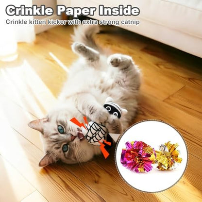 Retro Shaw Catnip Cat Toys, Horror Goth Cat Toy for Indoor Cats Kitty, 4PCS