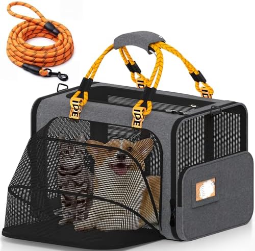 PAWZIDEA Expandable Large Pet Carrier, Soft-Sided 2–4 Cats Carrier Up 55lbs