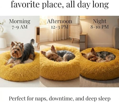 nononfish Puppy Bed for Small Dogs,Soft Calming Donut Bed