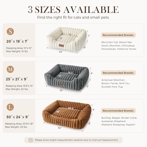 ZOMISIA Small Dog Bed, Cat Bed for Indoor Cats with Washable Cover, 20x19''