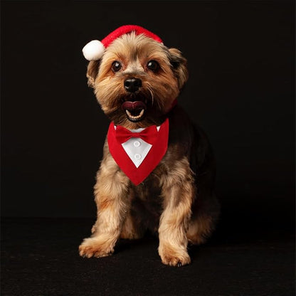 Dog Tuxedo, Formal Dog Wedding Bandana Adjustable Pet Collar with Bow, Small, Medium and Large Wedding Clothing, Birthday Gifts for Dogs
