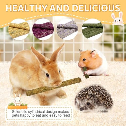 52Pcs Rabbit Chew Sticks, Guinea Pig Toys, Natural Timothy Teeth Stick