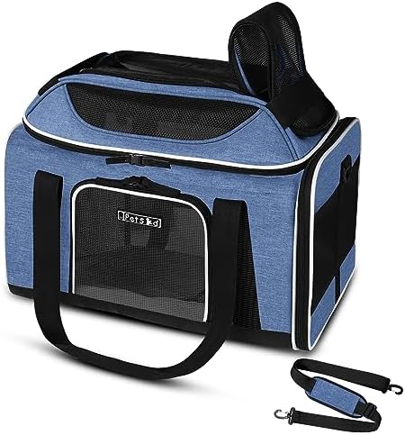Petskd Top-Expandable Small Pet Carrier 18"x13"x9.5" Airline Approved