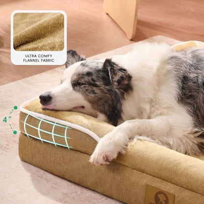 Homemate Dog Bed Large Sized Dog: 36"x27" Orthopedic Pet Bed with Toy