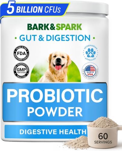 BARK&SPARK Dog Probiotics Powder - Daily Probiotics for Dogs with Prebiotic