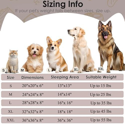 28in Large Dog Bed, Calming Donut Bed for Puppy and Kitten (Brown)