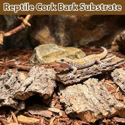 Reptile Cork Bark Substrate,1.5 LB Natural Tree Bark for Terrarium Wood Gecko Climbing Bark Bedding Bulk Habitat Decor for Bearded Dragon Spider Lizard Tarantula Hermit Crab