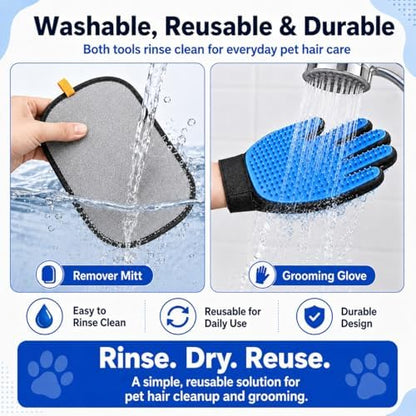 NVNAN 3 PCS Pet Hair Removal Glove and Pet Hair Remover