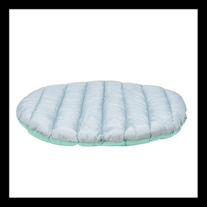 Furhaven Outdoor Travel Dog Bed for Small Dogs w/ Carry Bag, Washable & Foldable, Great for Crates & Kennels - Trail Pup Travel Pillow Mat w/ Stuff Sack Bag - Aqua/Granite Gray, Small