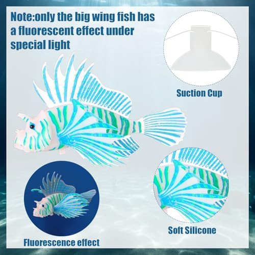 Weewooday 7 Pcs Artificial Fish Glowing Effect,Simple Colors