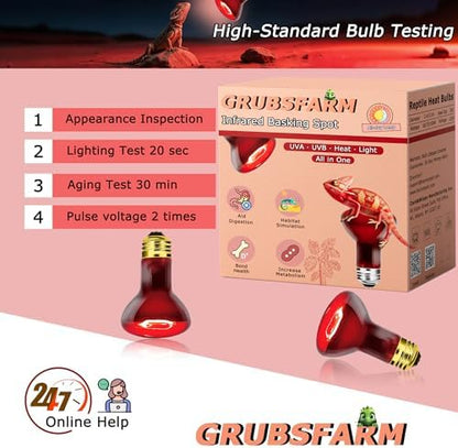 Reptile Red Heat Bulb,75W Infrared Heat Lamp for Reptile Habitats