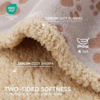 Luciphia Waterproof Dog Blanket Reversible Sherpa Fleece for Small Dogs Cat