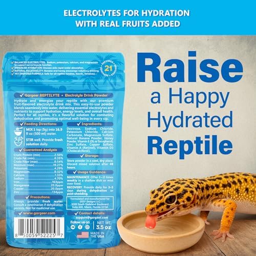 Gargeer 3.5oz Reptiles Electrolyte Drink Supplement with Fruits. USA Made