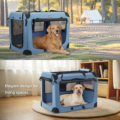 Petprsco Collapsible Dog Crate, 40 inch Portable Dog Crates for Large Dogs