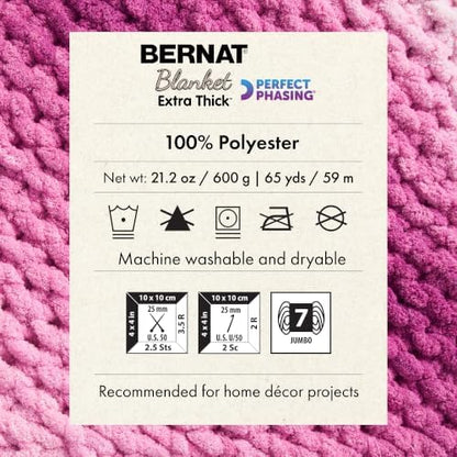 Bernat Blanket Extra Thick Perfect Phasing Chunky Yarn, Purple Sunset