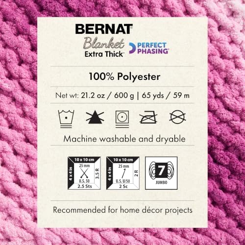 Bernat Blanket Extra Thick Perfect Phasing Chunky Yarn, Burgundy Wine