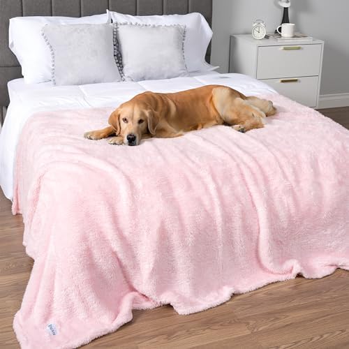 PetAmi Soft Plush Sherpa Dog Blanket for Pet Cat, X-Large 60x80, Pink