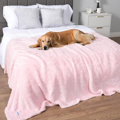 PetAmi Soft Plush Sherpa Dog Blanket for Pet Cat, X-Large 60x80, Pink