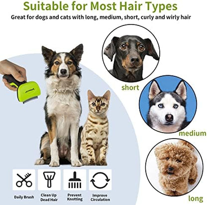 Upgraded Pet Self Cleaning Grooming Brush Curved Deshedding Tool