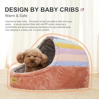 Cute Cat Beds for Indoor Cats, Cat Cave Bed for Kittens, Hideaway Cat House