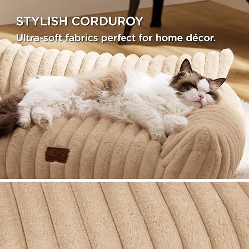 Bedsure ComfyFleece™ Shown on TV Fluffy Cat Couch for Pets,24in Sandy Beige