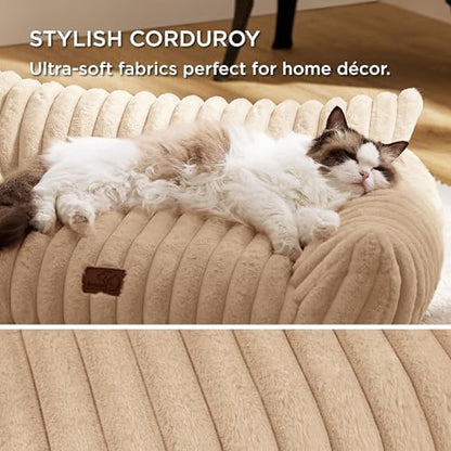 Bedsure ComfyFleece™ Shown on TV Fluffy Cat Couch for Pets,24in Sandy Beige