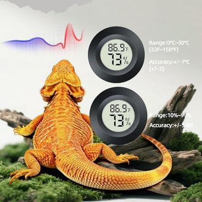 Adjustable Harness Leash Bearded Dragon Carrier,Breathable Reptile Travel Bag with Built-in Thermometer Hygrometer&Clear View Window,Portable Habitat for Lizard,Ball Python & Small Reptiles